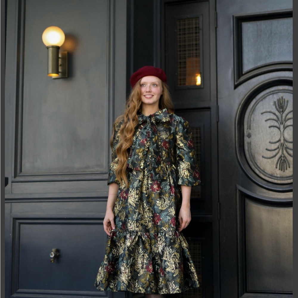 Dainty Jewells Dark Floral Ruffle Dress